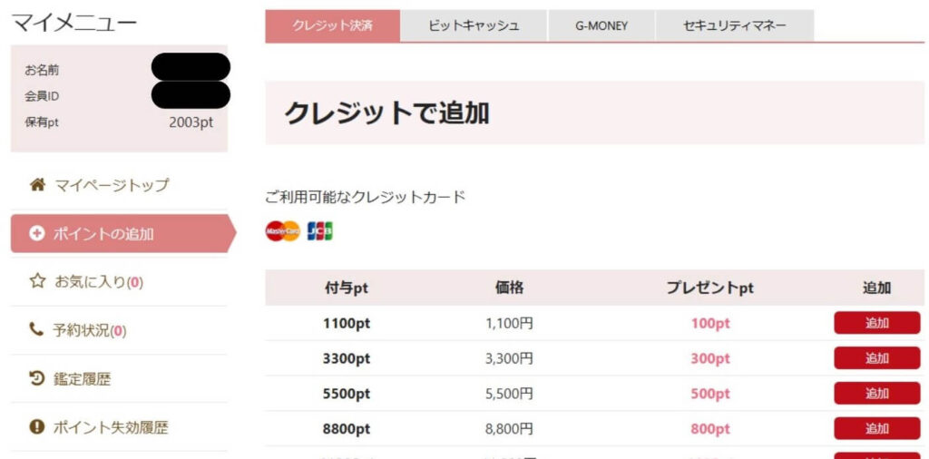 ポイント購入