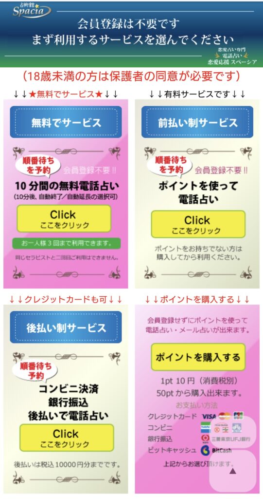 電話占いスペーシア利用方法
