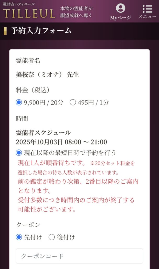 電話占いティユール鑑定の流れ5
