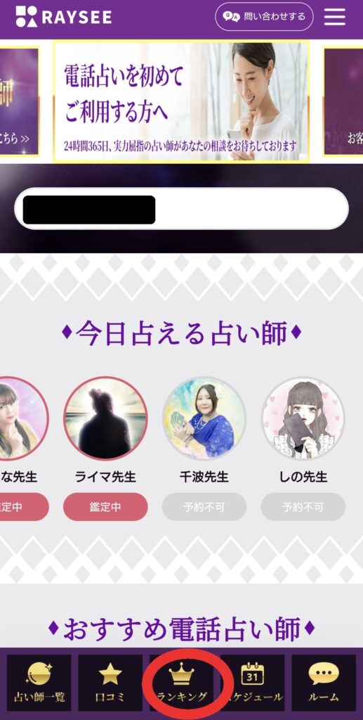 電話占いRAYSEEランキング検索