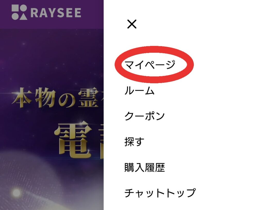 電話占いRAYSEEマイページへ